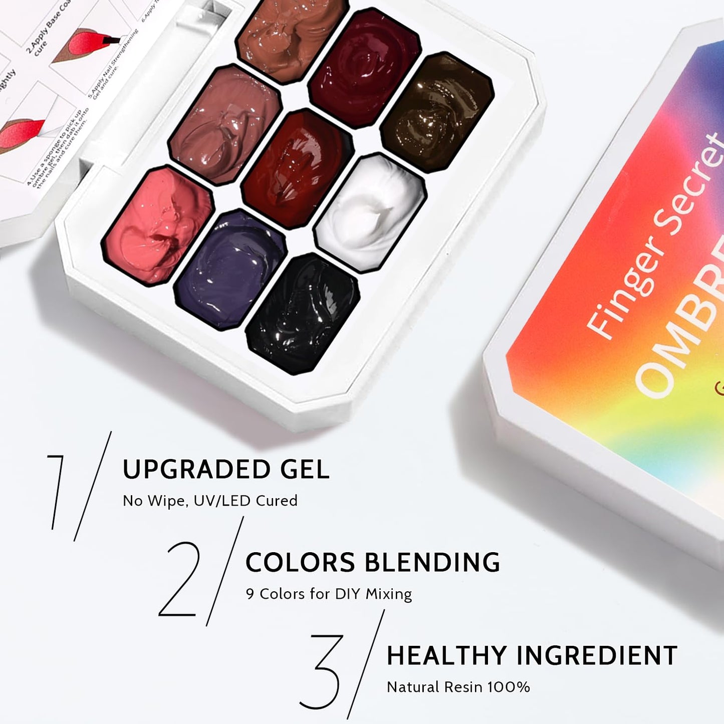 Sponge Pat Paint Nail Gel, 9 Colors Ombre Nails Gradient Gel Nail Blush Blooming Aura Nails Drawing Stripper Floral Painting Nail Art, No Wipe, UV/LED Curing (9 Colors H)-Velvo Beauty