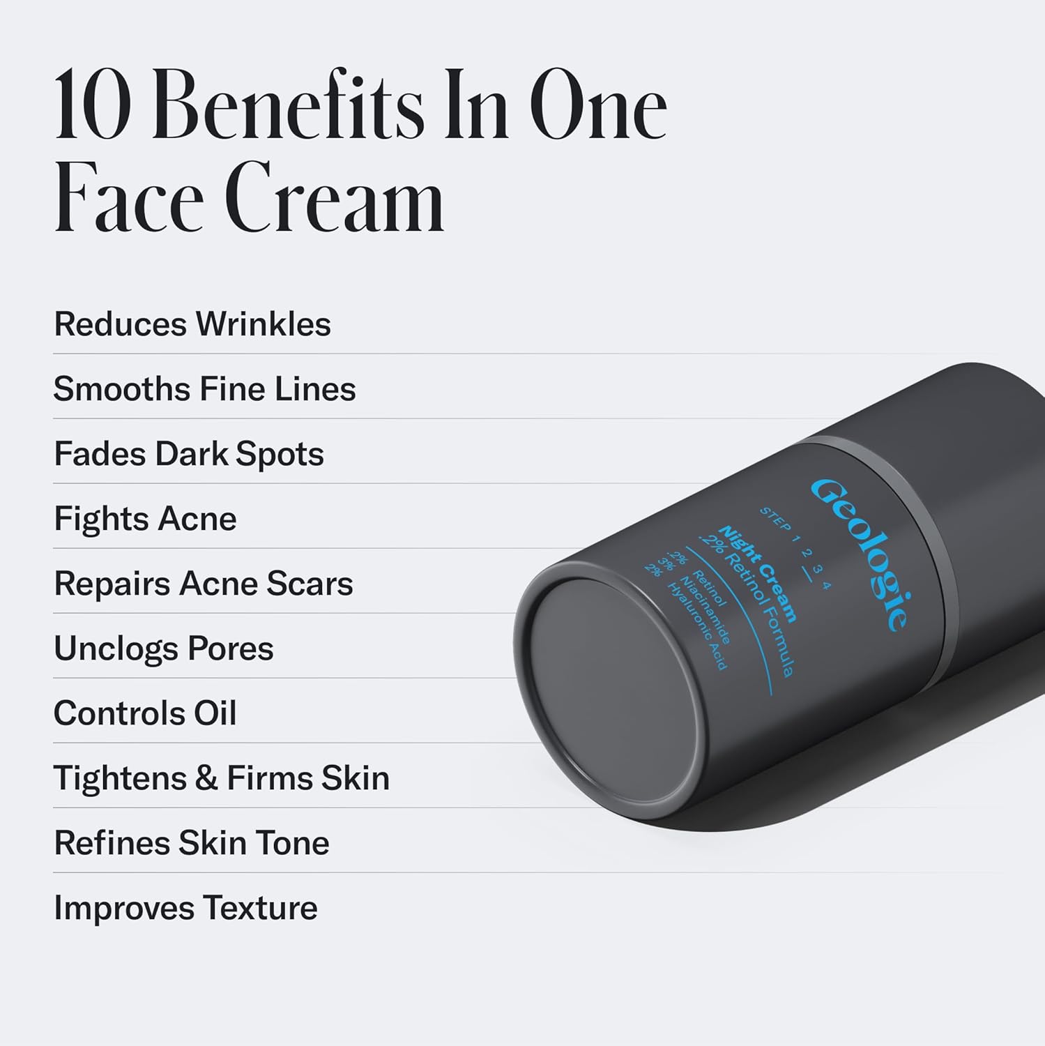 Geologie Retinol Anti-Aging Face Cream for Sensitive Skin | Beginner-Friendly .1% Retinol Formula | Effective Results | Reduces Wrinkles | For Men & Women-Velvo Beauty