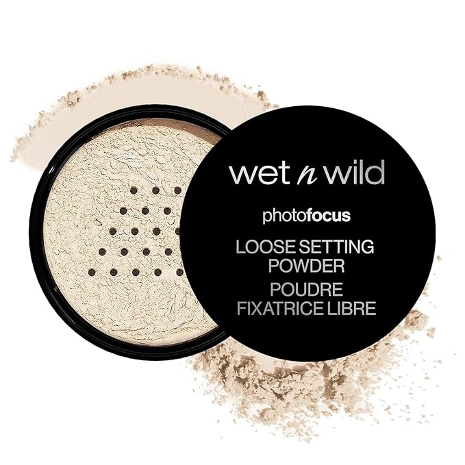 wet n wild Photo Focus Loose Baking Setting Powder, Highlighter Makeup, Fair to Medium & Tan Skin Tones, Translucent-Velvo Beauty