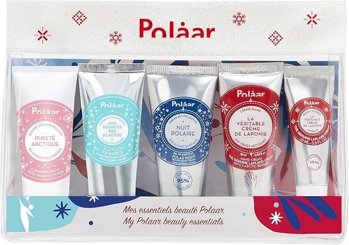Polåar - Beauty Ritual Discovery Kit - Face, Hands & Lips Routine - Travel Essentials Skincare - Melting, Non-Greasy Textures, Cruelty Free, Made in France - 5 pcs-Velvo Beauty