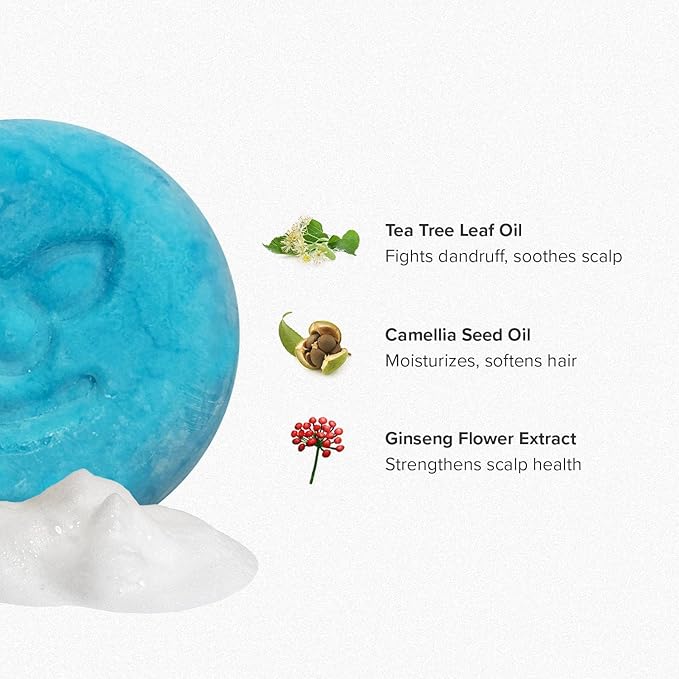 Maka Nature Low-Carbon Shampoo Bar | Korean K-Beauty Haircare with Natural Ingredients for Dry Scalp & Hair Types | Vegan, Eco-Friendly, pH balanced, 3.35oz (Tea Tree)-Velvo Beauty