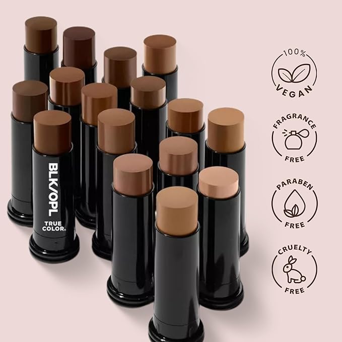 BLK/OPL Skin Perfecting Foundation Stick, SPF 15 Buildable & Blendable Face Foundation Makeup with Matte Finish - Full Coverage, Color Correcting & Sculpting - Hypoallergenic (Hazelnut)-Velvo Beauty