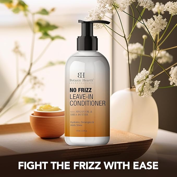 Botanic Hearth Leave In Conditioner For Curly, Frizzy, Dry, Damaged Hair | Detangling Conditioner With Shea Butter, Argan Oil & Allantoin | Smooth Flyaways & Add Shine | For All Hair Types | 8 Oz-Velvo Beauty