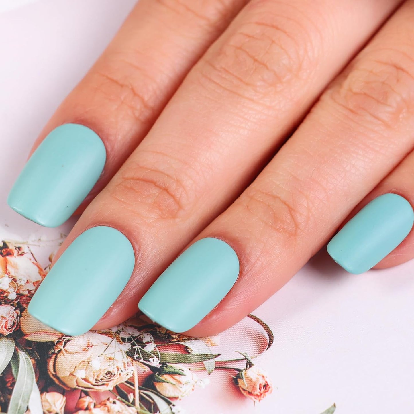 Matte Nail Polish Air Dry Nail Lacquer for Nail Art Varnish, Mist Effect Matte Finish Velvet Nail Polish, 0.35 fl oz (Cyan-14, 10 ML)-Velvo Beauty