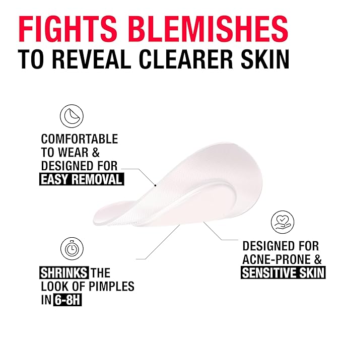 Neutrogena Sensitive Skin Blemish Patches, Acne Patches for Sensitive Skin, Hydrocolloid Treatment Visibly Shrinks Pimples Overnight, 2 Sizes, 30 Count-Velvo Beauty