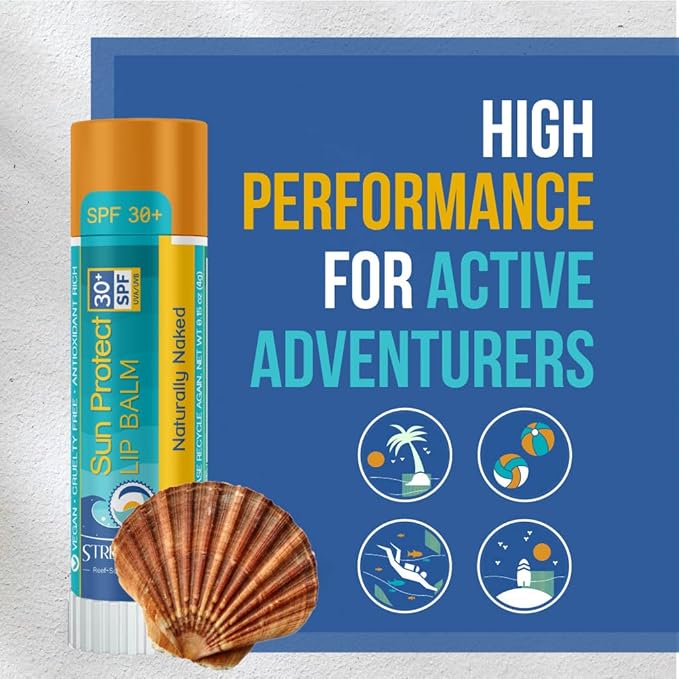 STREAM 2 SEA SPF 30 Organic Lip Balm Set, Reef Safe Cherry Vanilla, Naturally Naked and Cucumber Mint, Moisturizing + Sun Protect Outdoor Lip Balm For Beach and Sports, Paraben Free Lip Moisturizer-Velvo Beauty