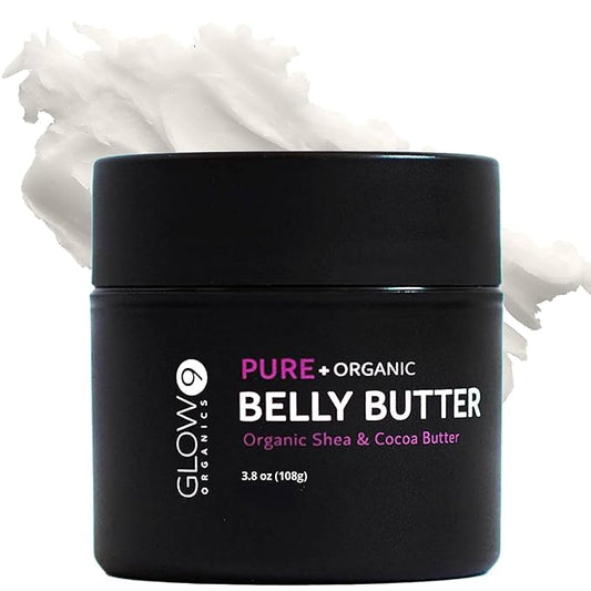 Belly Butter for Pregnancy, 100% Organic Stretch Mark Cream, Maternity Skincare for Itchy Skin & Scars, Safe Daily Ritual for Moms, 3.8oz-Velvo Beauty