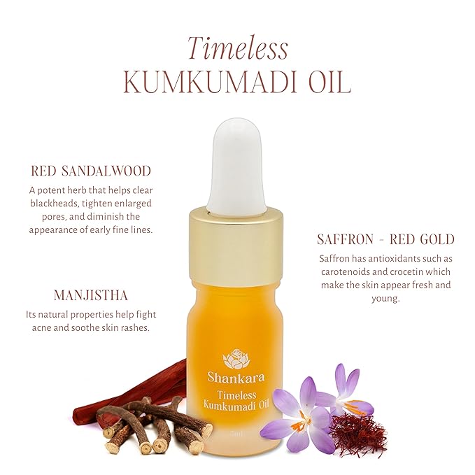 Shankara Kumkumadi Oil with Pure Saffron and Ayurvedic Herbs (Original Aroma 5ml)-Velvo Beauty