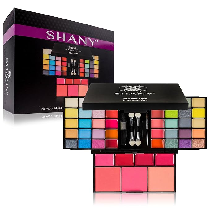 SHANY 'Fix Me Up' Makeup Kit - Compact Travel Makeup Portable Giftable Adult and Teen Makeup Set Eye Shadows, Lip Colors, Blushes, and Applicators-Velvo Beauty