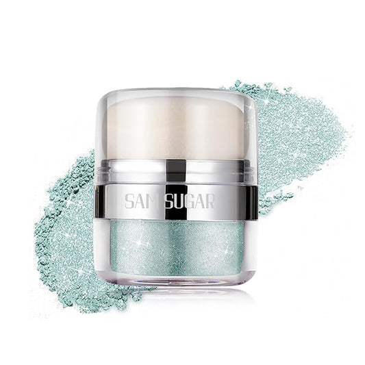 Glitter Body Highlighter Powder Body Shimmer Sparkle Face Brightening Highlighter Powder for Face Eyes Body Glow Makeup With sponge head（05#）-Velvo Beauty