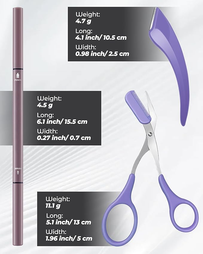 6Pcs Microblading Eyebrow Pencils Brown Waterproof Eye Brow Pencil w/Eye Brow Razor & Scissors Kit 0.5mm Ultra-Fine Tip Creates Hair-Like Strokes for Women Effortless Natural Brows-Velvo Beauty