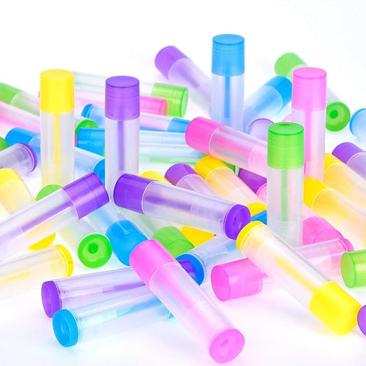 Onwon 25 PCS Lip Balm Empty Bottles Lip Balm Container Clear Tubes with Twist Bottom and Top Cap, 3/ 16Oz (5.5ml)-Velvo Beauty