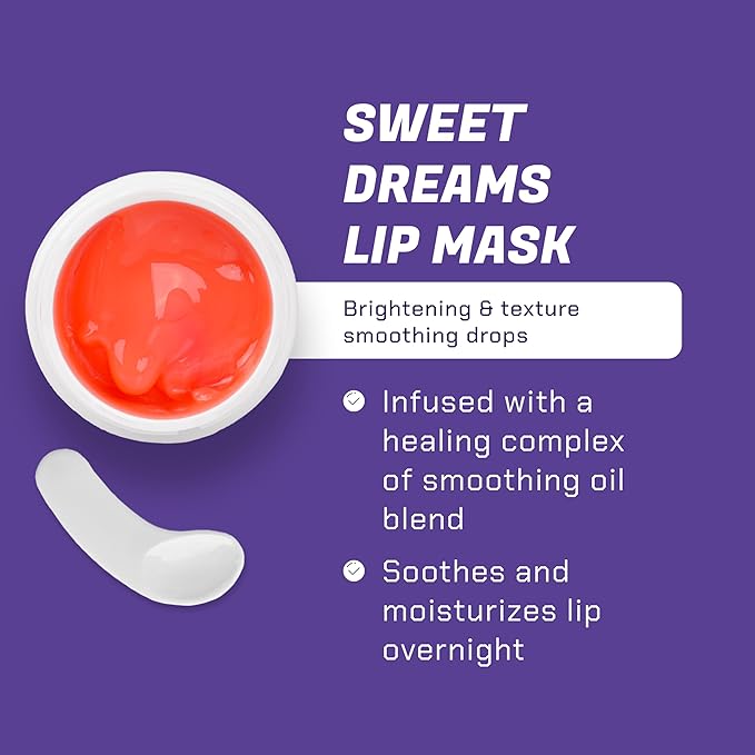 Sweet Dreams Sleeping Lip Mask - Overnight Lip Mask - Organic Lip Balm & Moisturizer - Hydration - Rich in Antioxidants - Paraben & Sulfate Free - Travel Size - For Men & Women - 0.7 oz-Velvo Beauty