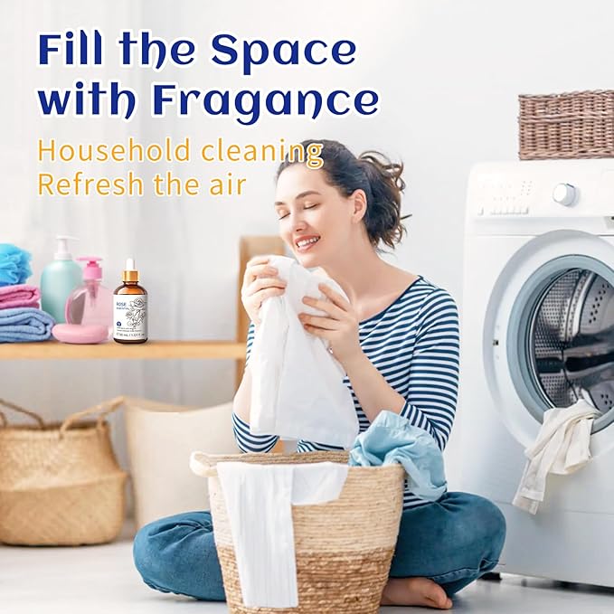 HIQILI Rose Essential Oil 1 Fl Oz, 100% Natural Therapeutic Grade for Aromatherapy, Diffuser, Skin Care, Massage, Includes Premium Quality Glass Dropper-Velvo Beauty