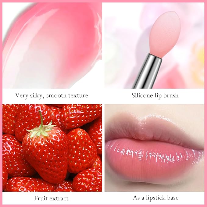 2Pc Jelly Lip Mask Overnight,Fruity Strawberry Lip Sleeping Mask Day Night Repair Kawaii Lip Balm Hydrate Plump Dry Lip Scrubs Exfoliator,Lip Care Lip Moisturizer with Collagen-Strawberry-Velvo Beauty