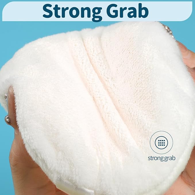 Teenitor 2pcs Powder Puff, 4.13 Inch Powder Puff for Body Powder, Body Powder Puff Large Powder Puff Loose Powder Puffs Soft Velour Body Powder Puff and Container White-Velvo Beauty