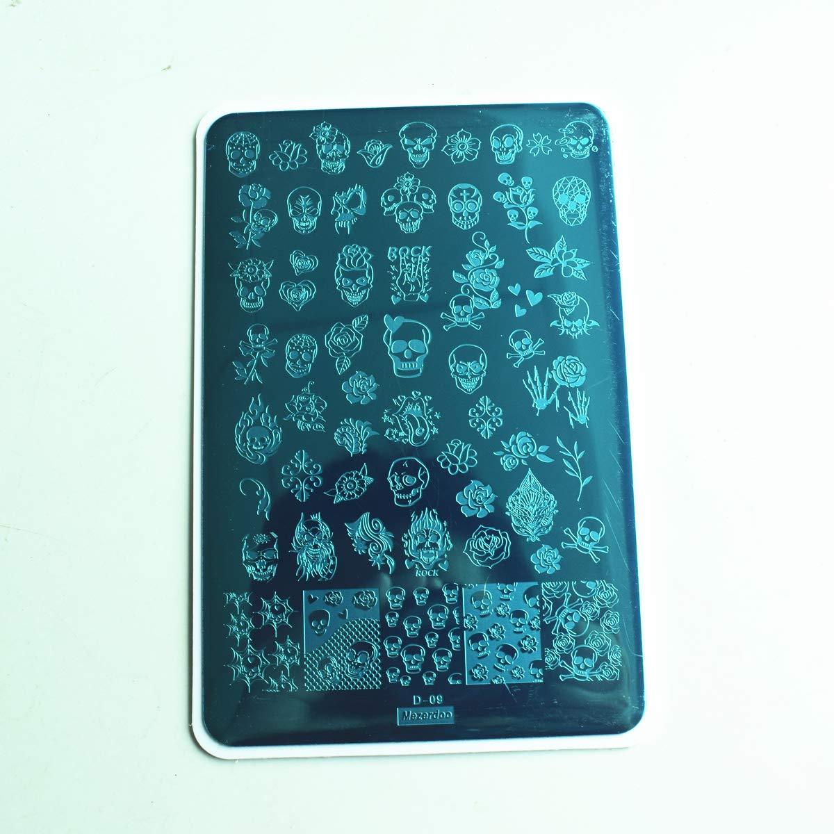 2pcs 9.5x14.5cm Nail Stamping Plates Geometry Skull Series Nail Art Stamp Templates Stencils Design Polish Manicure Stripe Dot Love Image Painting Nail Plate-Velvo Beauty