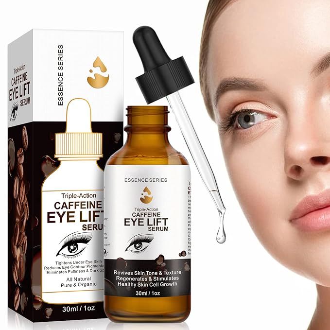 2 PCS Caffeine Eye Serum - Eye Cream for Dark Circles and Puffiness, with EGCG, Ascorbic Acid, Collagen, Caffeine Eye Lift Serum Reduces Under Eye Bags Wrinkles and Fine Lines- 2 oz/60 ml-Velvo Beauty