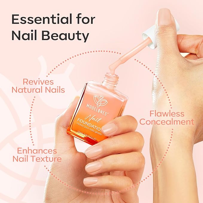 modelones Nail Strengthener Jelly Nude Nail Repair for Damaged Nails Strengthening Polish 15ml Nail Growth and Strengthener Natural Concealer Foundation Nail Care Gifts for Women-Velvo Beauty