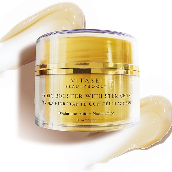 Beautyboost Hydro Booster Anti-Aging Cream W/Hyaluronic Acid, Cotton Stem Cells, Squalane & Niacinamide- 1.7 Fl Oz Gel-Cream Moisturizer for Extra-Dry Skin, Skin Elasticity, Quick-Absorbing-Velvo Beauty