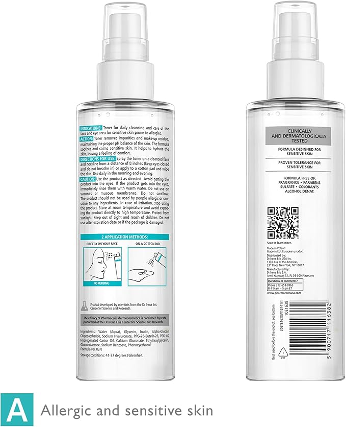 Calming Mist Toner, Soothing & Hydrating Face Mist for Sensitive & Allergy-Prone Complexion; Restores pH, Refreshes & Supports Skin’s Barrier & Microbiome Puri-SENSILIQUE, 6.76 fl oz-Velvo Beauty