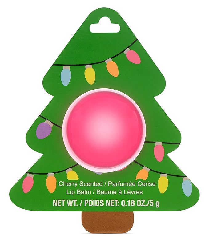 iscream Christmas Joy Rosy Tree Ornament Shaped Cherry Scented Lip Balm-Velvo Beauty