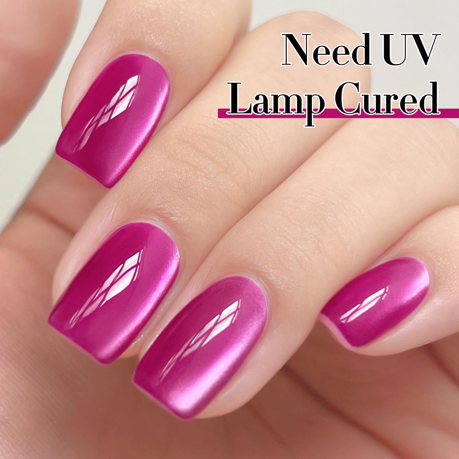 Double Rhythm Jelly Glass Cat Eye Gel Polish with Magnet 15ML Holographic Glitter Shimmer Translucent Sheer Color Magnetic Nail Polish Salon DIY at Home (Jelly Violet-MC1119)-Velvo Beauty