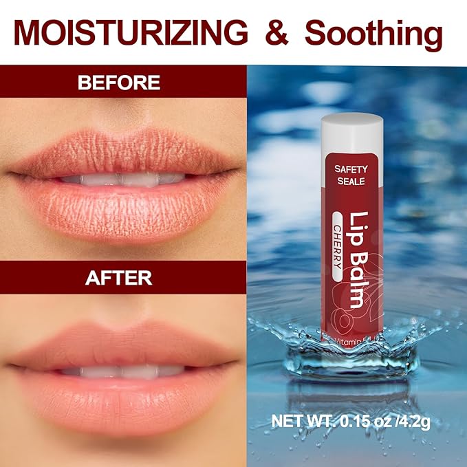 64 Pack Natural Lip Balm Bulk with Vitamin E and Coconut Oil Valentine's Day best choice - Moisturizing, Soothing, and Repairing Dry and Chapped Lips - 16 Flavors - Non-GMO-Velvo Beauty