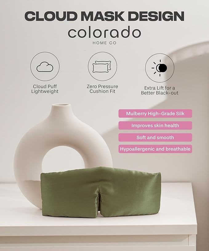 SUNDAYSILKS™ | Adjustable Silk Sleep Mask for Side Sleeper | Cloud-Like Comfort, Weighted for Deep Sleep | Soft Sleep Face Mask for Women & Men, Full Blackout, Cooling Silk Eye Mask for Sleeping-Velvo Beauty
