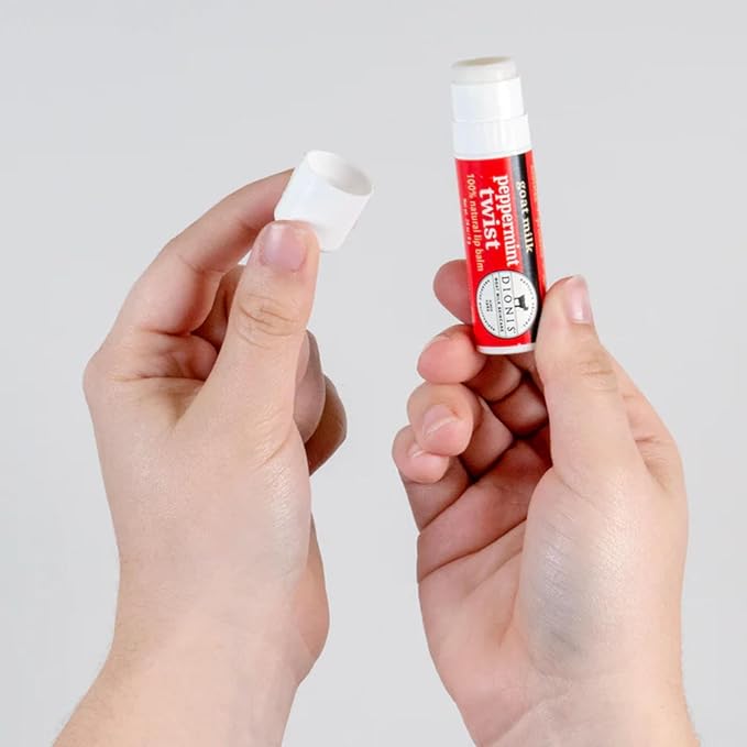 Dionis - Goat Milk Skincare Peppermint Twist Scented Lip Balm - Set of 6 (0.28 oz) - Made in the USA - Cruelty-free and Paraben-free-Velvo Beauty