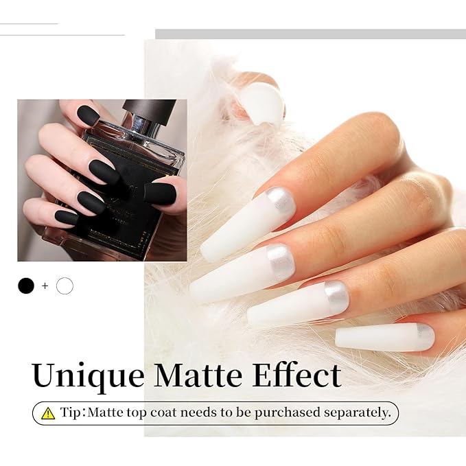 JODSONE 2Pcs Gel Nail Polish Set 10ml Black and White Gel Polish，Soak Off LED U V Nail Gel Manicure All Seasons Gel Polish Nail-Velvo Beauty