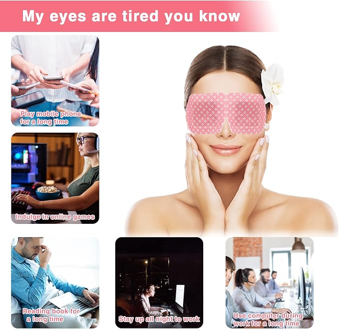 18 Packs Steam Eye Mask for Dry Eyes Dark Circles and Puffiness Tired Eyes, Disposable Self Heating Eye Mask for Stress Relief Relief Eye Fatigue-Velvo Beauty