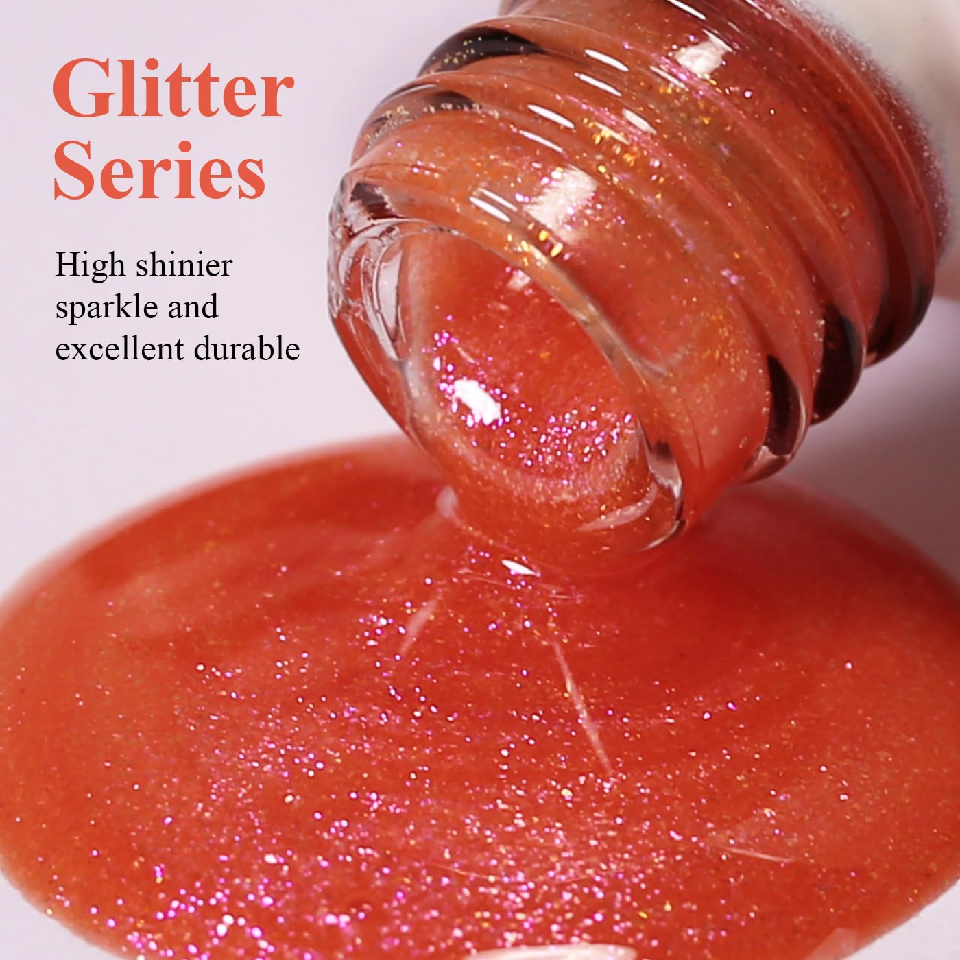 Imtiti Glitter Gel Nail Polish, Coral Iridescent Glitter Gel Polish Diamond Shimmer Sparkle Soak Off UV LED Nail Gel Polish spring summer Manicure 10ML-Velvo Beauty