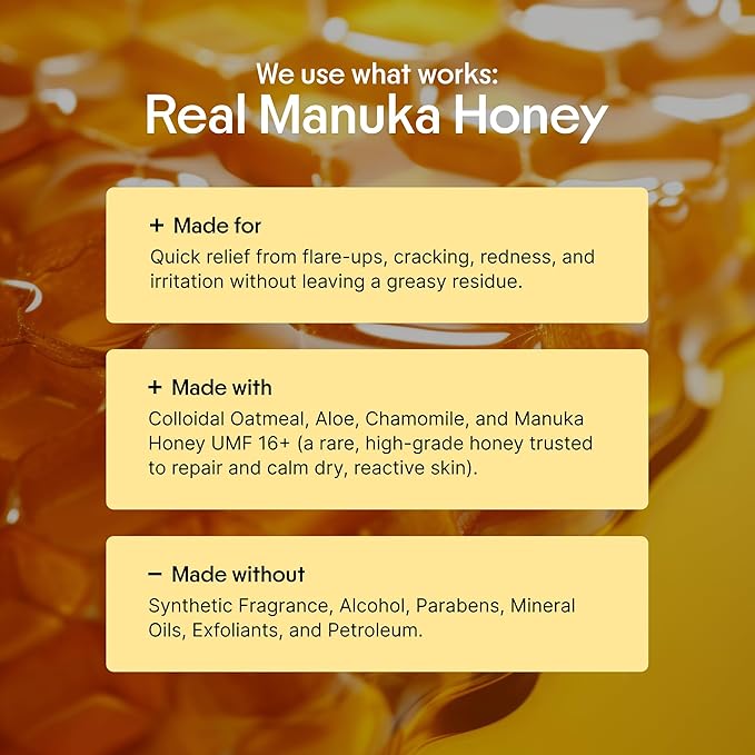 Clearbody Manuka Honey Eczema Cream – Organic Eczema Honey & Collodial Oatmeal Moisturizer for Soothing, eczema, Dry & Itchy Skin – Face & Body Lotion - Plant-Based Formula (2oz)-Velvo Beauty
