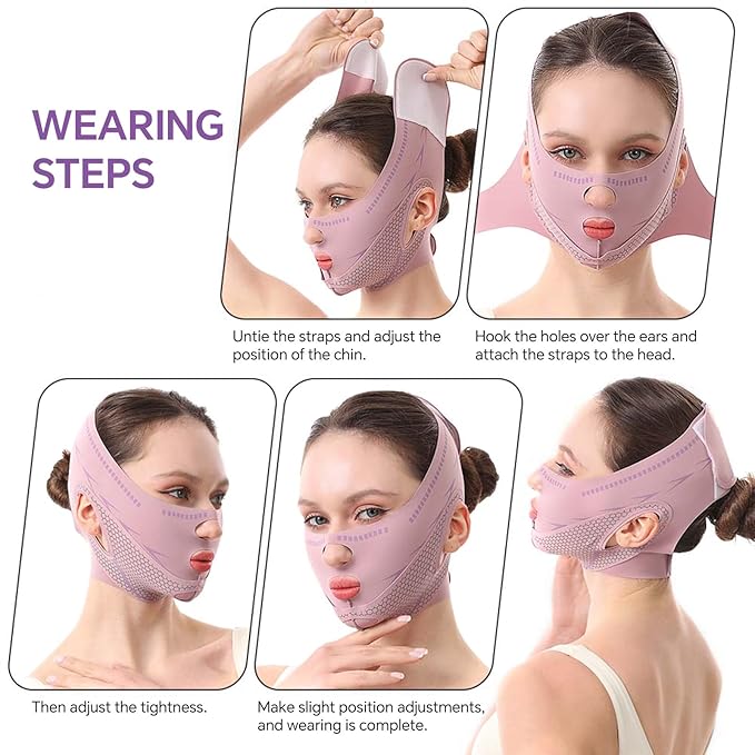 V Line Lifting Mask Chin Strap for Sleeping, V Line Mask, Face Lift Prevent Sagging,Double Chin Reducer,Jawline Shaper,All-Around Coverage, Wrapping and Shaping More Comprehensively.-Velvo Beauty