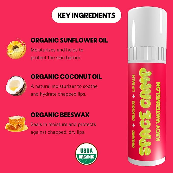 Wellness Jumbo Lip Balm - Juicy Watermelon Organic Flavored Balm (2 Pack)-Velvo Beauty