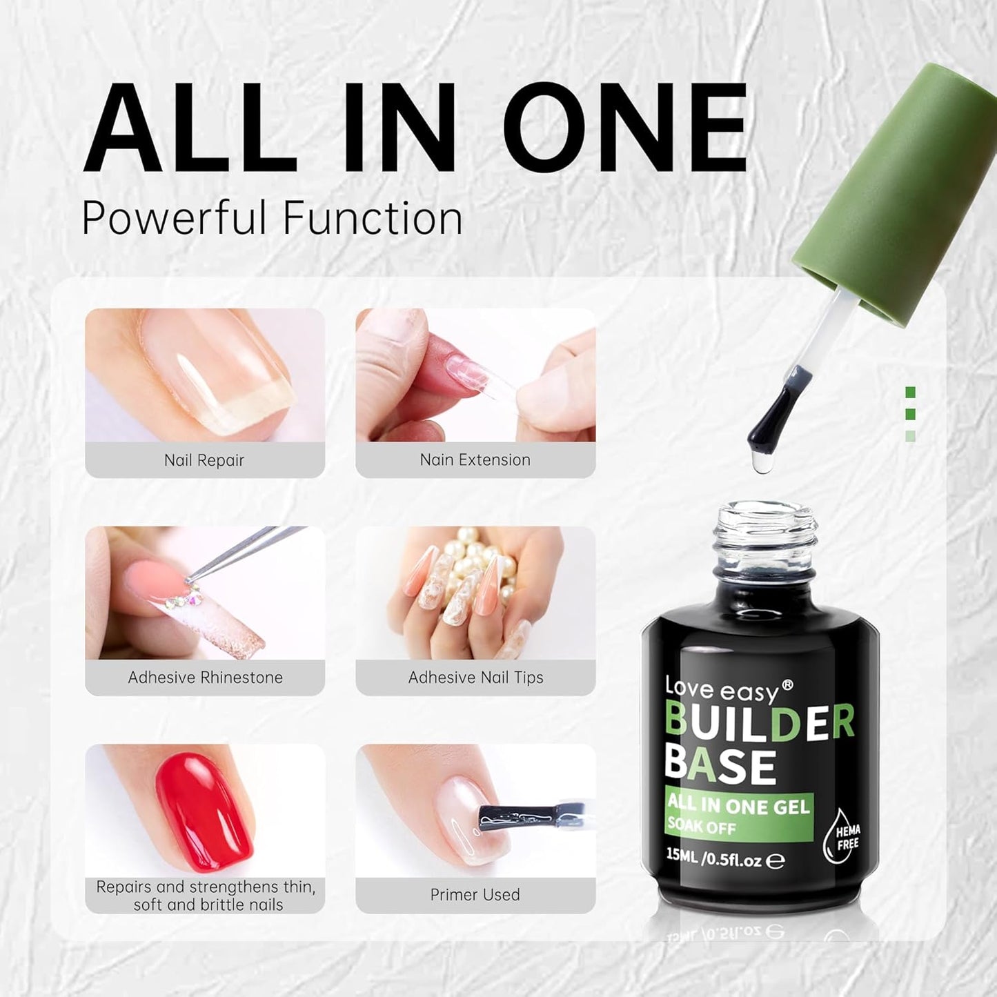 Hema Free Builder Gel - Hypoallergenic Builder Base & Top Coat | Long-Lasting Adhesion (30+ Days) for Professional Nails Gift for Women-Velvo Beauty