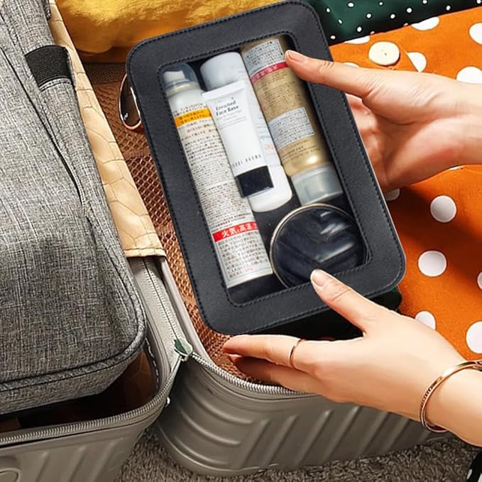 Clear Makeup Bag Small, TSA Approved Portable Toiletry Bag with Zipper Cosmetic Travel Bag Makeup Organizer Case Mini Makeup Pouch for Purse Car Organizer Bag for Women Men-Velvo Beauty