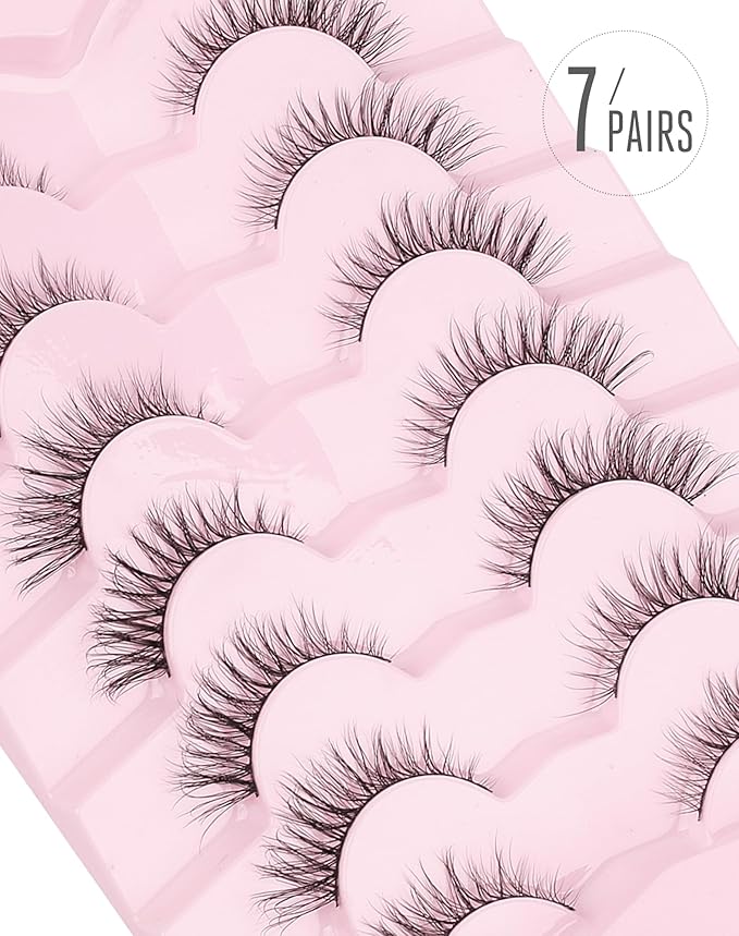 Onlyall Lashes Mink False Eyelashes Natural Wispy Lashes Soft Faux Mink Lashes Fluffy False Lashes DK77-Velvo Beauty