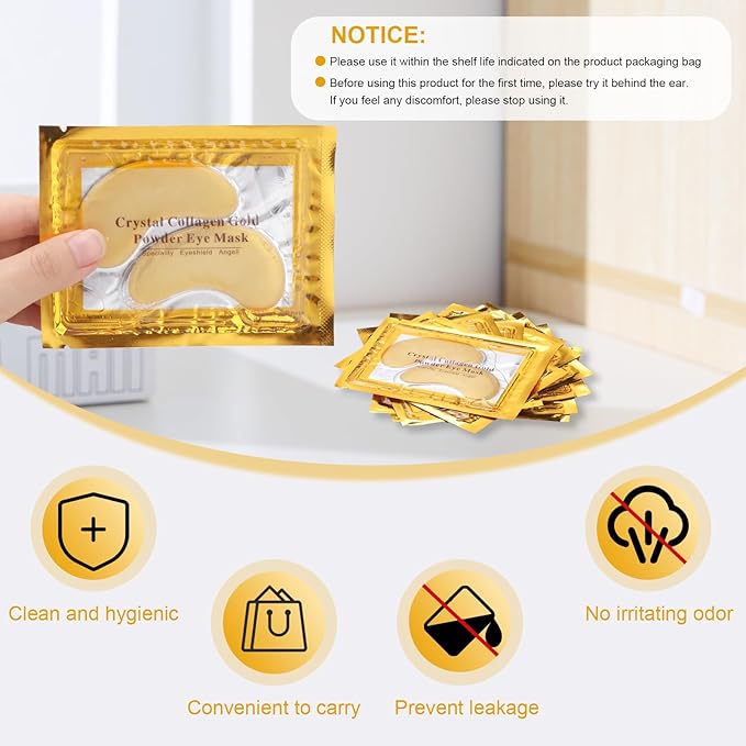 Under Eye Patches, 20pcs Eye Masks for Dark Circles and Puffiness Wrinkles with Collagen Hydrating 24k Gold Eye Patches for Eye Bags Around The Eyes Skincare Treatment-Velvo Beauty