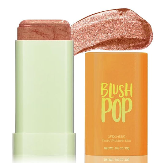 Highlighter Makeup Stick - Blush Highlighters Makeup Stick for Face & Body, Natural Silky Shimmer Highlight, Bendable Long Lasting Highlighter Wand, Cream Korean Highlighter (Cherry Red)-Velvo Beauty