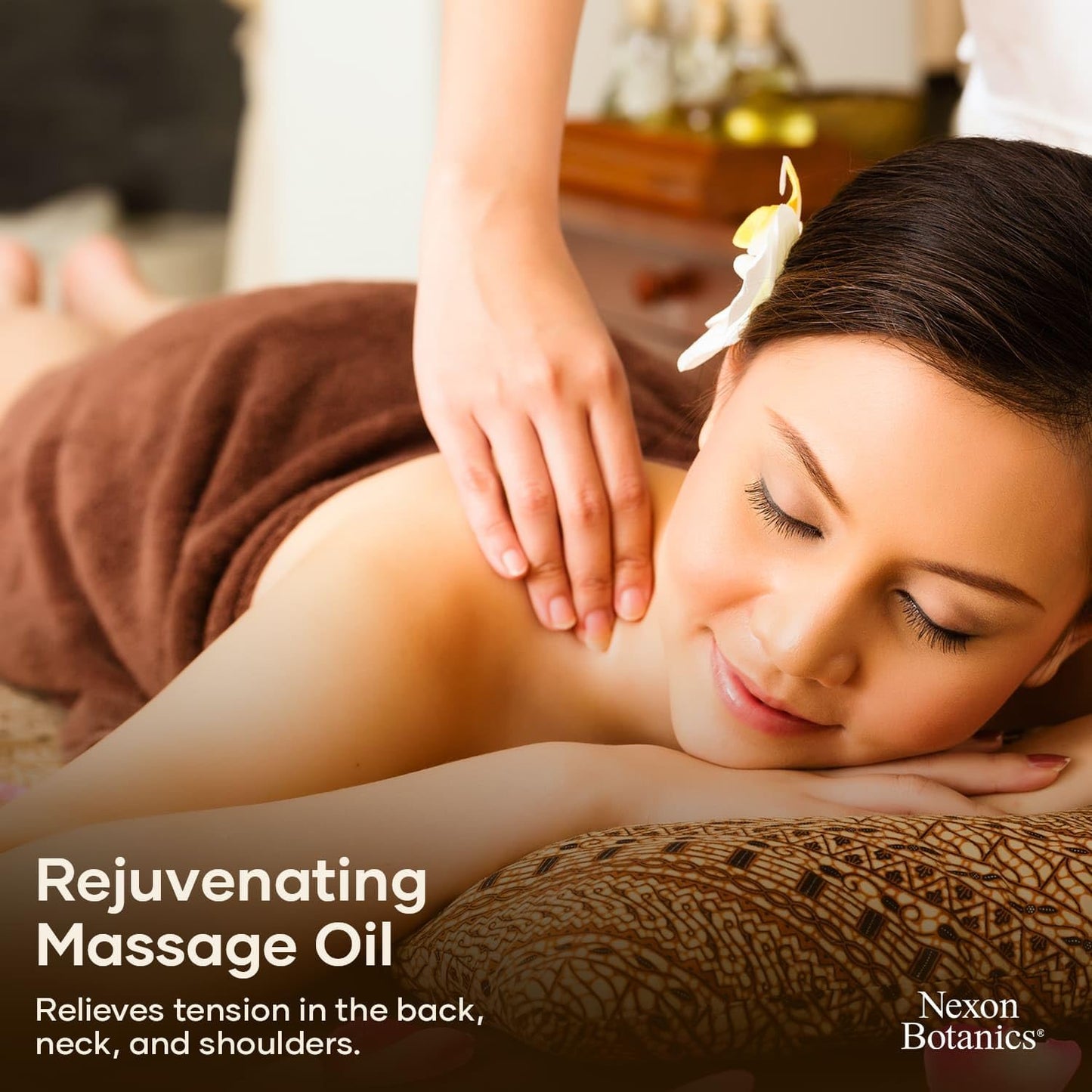 Sore Muscle Massage Oil for Massage Therapy 8 fl oz - Refreshing and Relaxing - Natural Oils with Arnica, Peppermint and Lavender Oil - for Men and Women - Nexon Botanics-Velvo Beauty