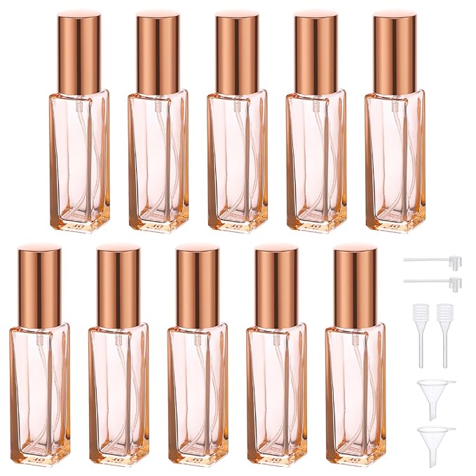Segbeauty Travel Perfume Atomizer Refillable, 10 Packs Empty Perfume Spray Bottles, 10ML Mini Pocket Cologne Sprayer Fine Mist Atomizer Cosmetic Sample Bottle for Outgoing Party Work-Velvo Beauty