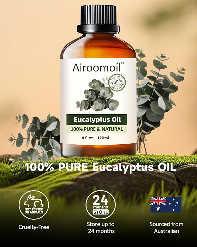 Pure Eucalyptus Essential Oil, 100% Pure Natural Eucalyptus Essential Oil, Premium Grade Essential Oils for Diffusers for Home, Skin, Care Massage, Soap Making, Aromatherapy, 4 Fl Oz | 120ml-Velvo Beauty