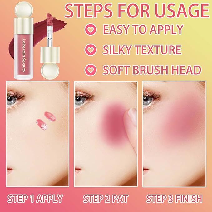 Liquid Blush,Natural Soft Cream Face Blush Matte Cheek Tint,Lightweight,Moisturizing,Waterproof,Long Lasting Face Blush Stick(5#)-Velvo Beauty