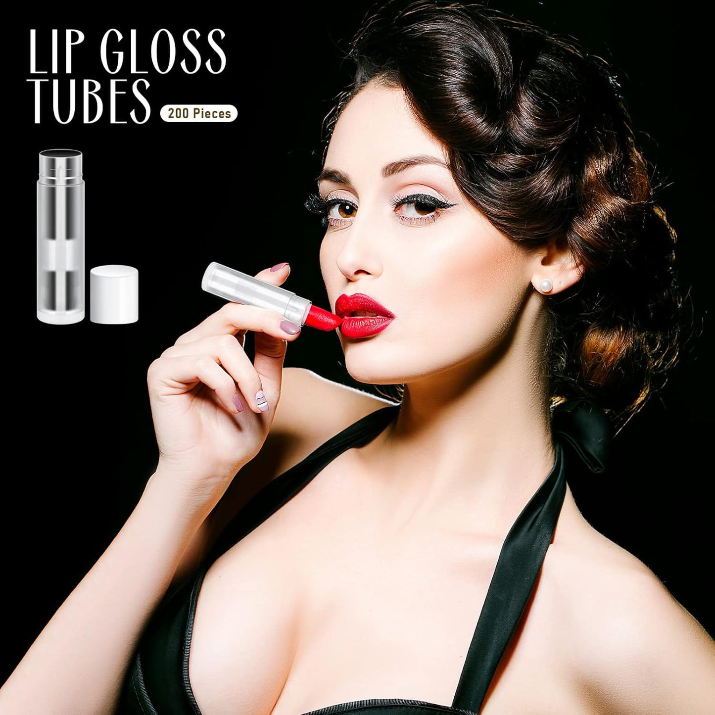 Nuanchu 200 Pcs Lip Balm Tubes Empty Lip Gloss Tubes Bulk Women 0.186 Oz/ 5.5 ml Lip Gloss Container Kit Clear PVC Lip Containers with Caps for DIY(White, Clear)-Velvo Beauty