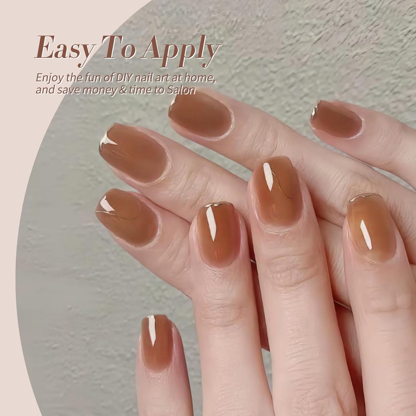 Born Pretty Jelly Gel Nail Polish Fall Winter Brown Nude Dark Wine Red Sheer Gel Nail Polish, Crystal Transparent Gel Polish Nail Art Manicure DIY Salon and Home 7ML 6PCS-Velvo Beauty