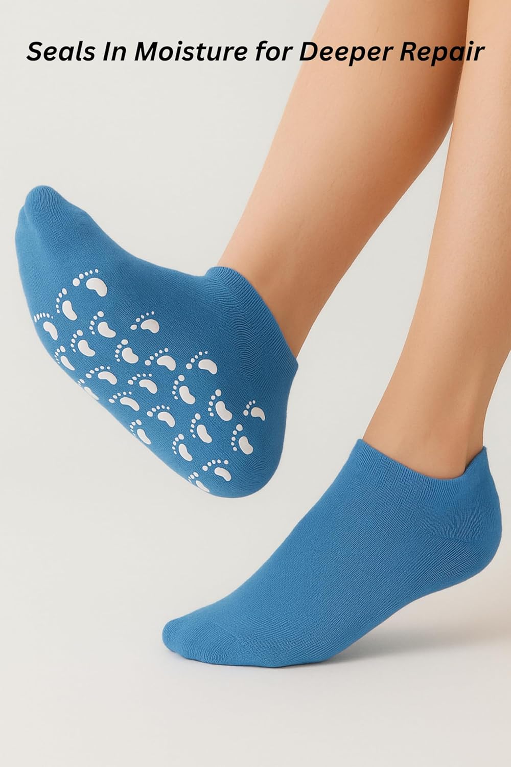 soothing Foot Cream with Collagen, Lactic Acid, Urea & Shea Butter – 3.5oz Intensive Repair for Dry Cracked Heels, Includes Moisturizing Sock for Overnight Hydration (full sock)-Velvo Beauty