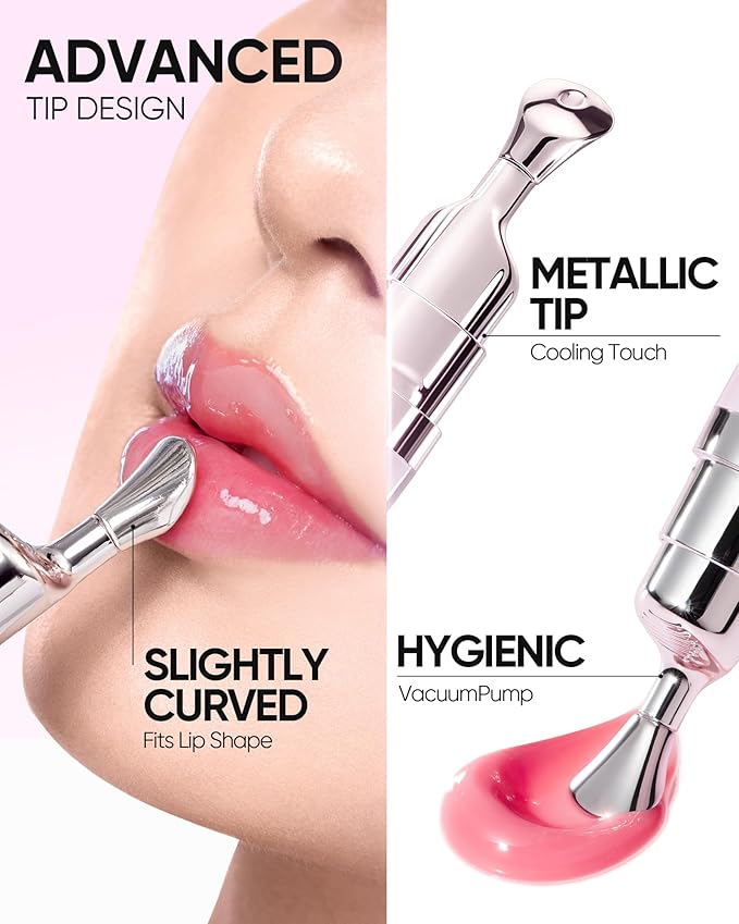 Hydrating Brightening Lip Serum, Nourishing Hydration Tinted Lip Stain, Plumping Lip Gloss with Polypeptide Squalane (02 Coral Rose)-Velvo Beauty