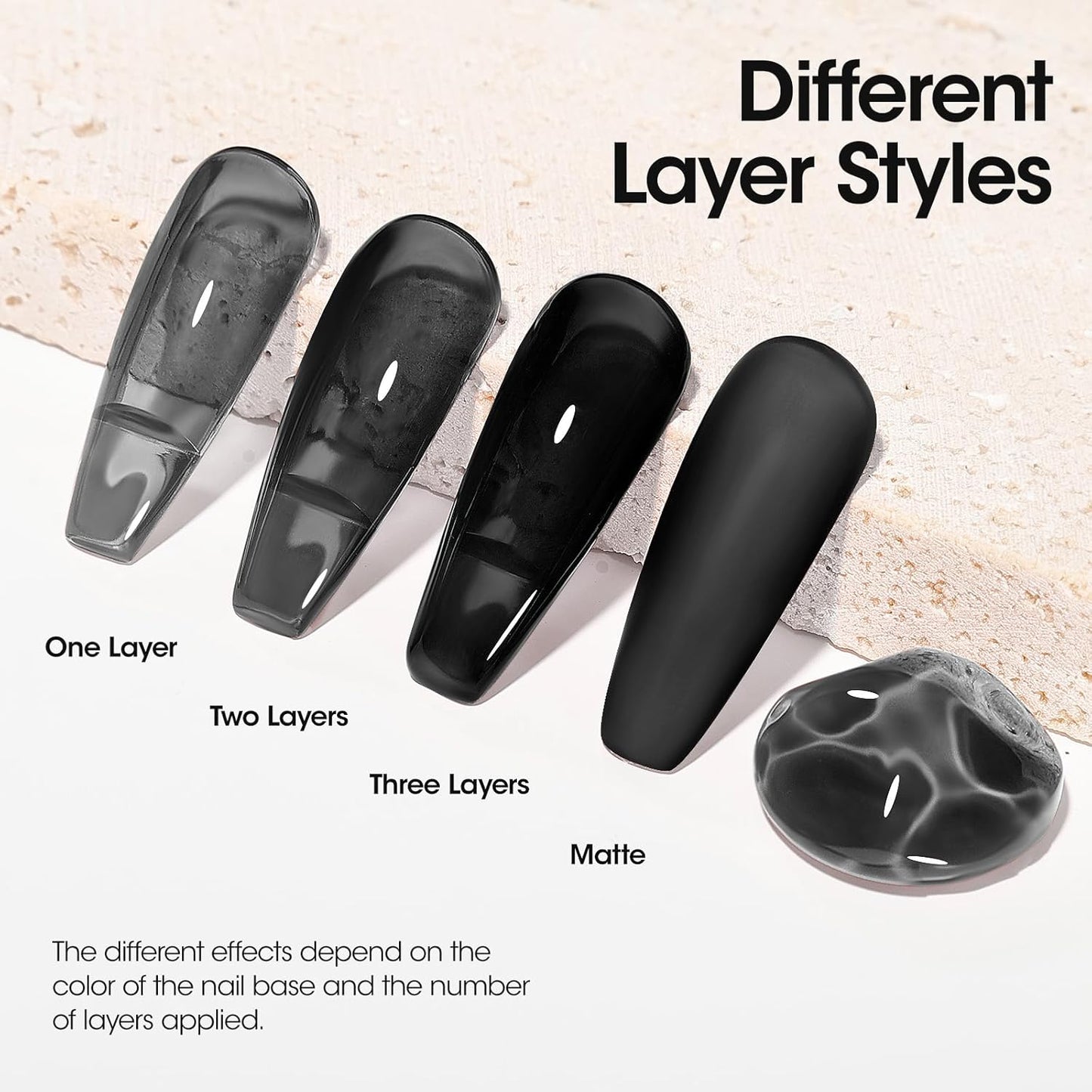 Gellen Black Gel Nail Polish 18ML 1Pc Sheer Classic Black Gel Polish Soak off UV Light Translucent Nail Polish Salon DIY Nail Art Manicure at Home Christmas Gifts, 0.61 Fl Oz-Velvo Beauty